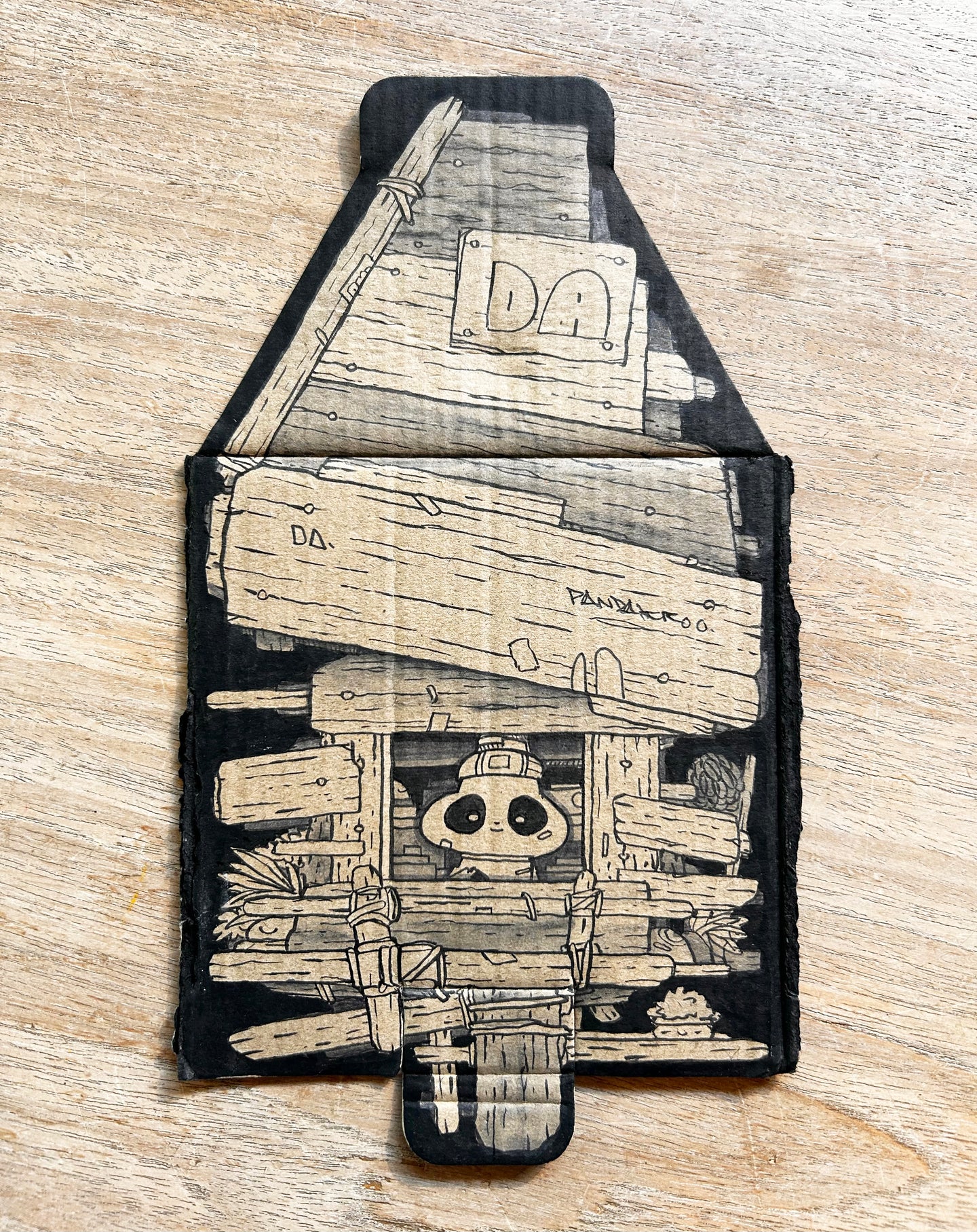 piw - dessin sur carton - 13 x 22cm
