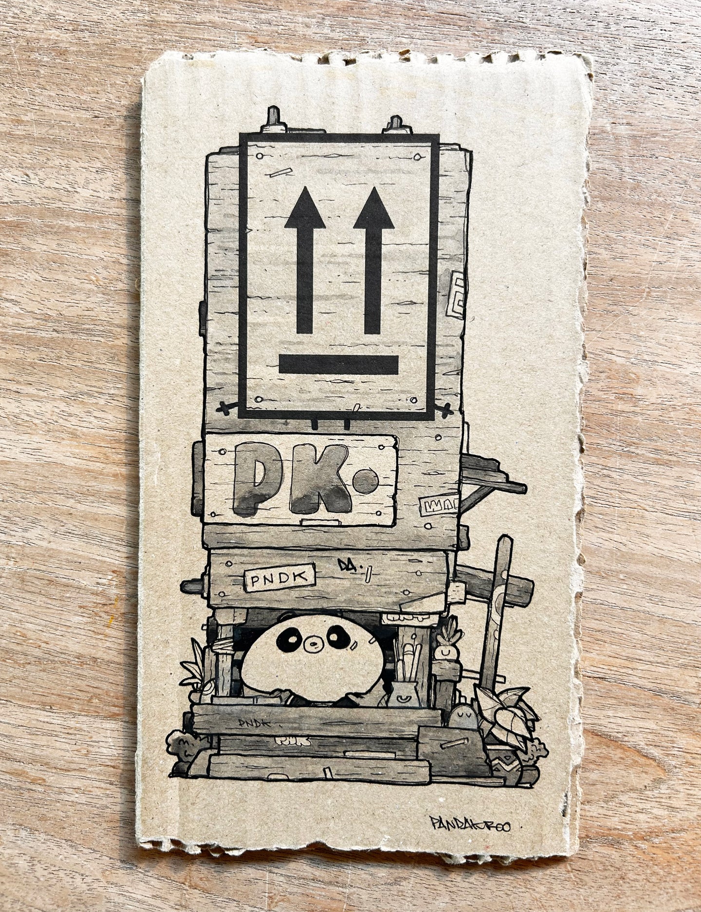 Up - dessin sur carton - 13x23cm